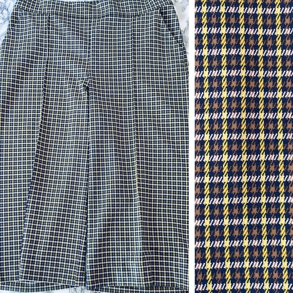 Cʜᴀʀᴛᴇʀ Cʟᴜʙ Tᴡᴇᴇᴅ Wɪᴅᴇ-Lᴇɢ Aɴᴋʟᴇ Pᴀɴɢs ɪɴ Nᴀᴠʏ & Yᴇʟʟᴏᴡ Pʟᴀɪᴅ Pʀɪɴᴛ - Picture 2 of 4